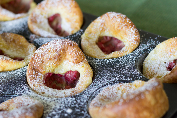 buttermilk popovers with raspberry and lemon