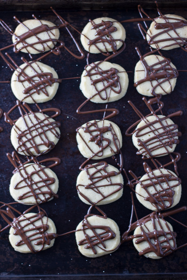 Cardamom Shortbread with Dark Chocolate Drizzle | Ginger & Toasted Sesame