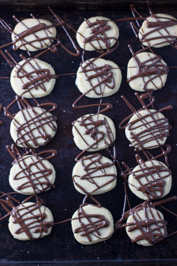 Cardamom Shortbread with Dark Chocolate Drizzle | Ginger & Toasted Sesame