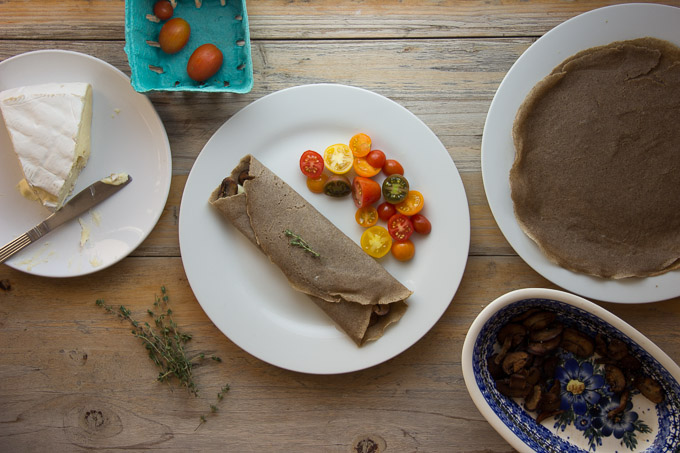Buckwheat Crêpes with Mushrooms, Brie and Thyme | Ginger & Toasted Sesame