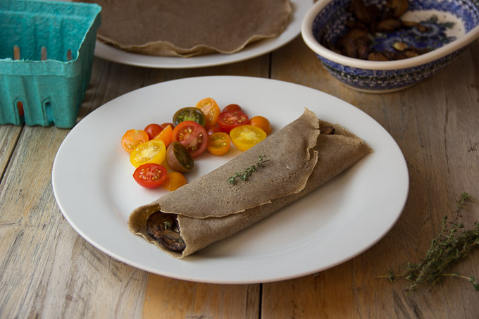 Buckwheat Crêpes with Mushrooms, Brie and Thyme | Ginger & Toasted Sesame