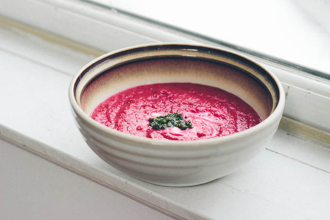 Beet and Fennel Soup with Beet Green Pesto-1