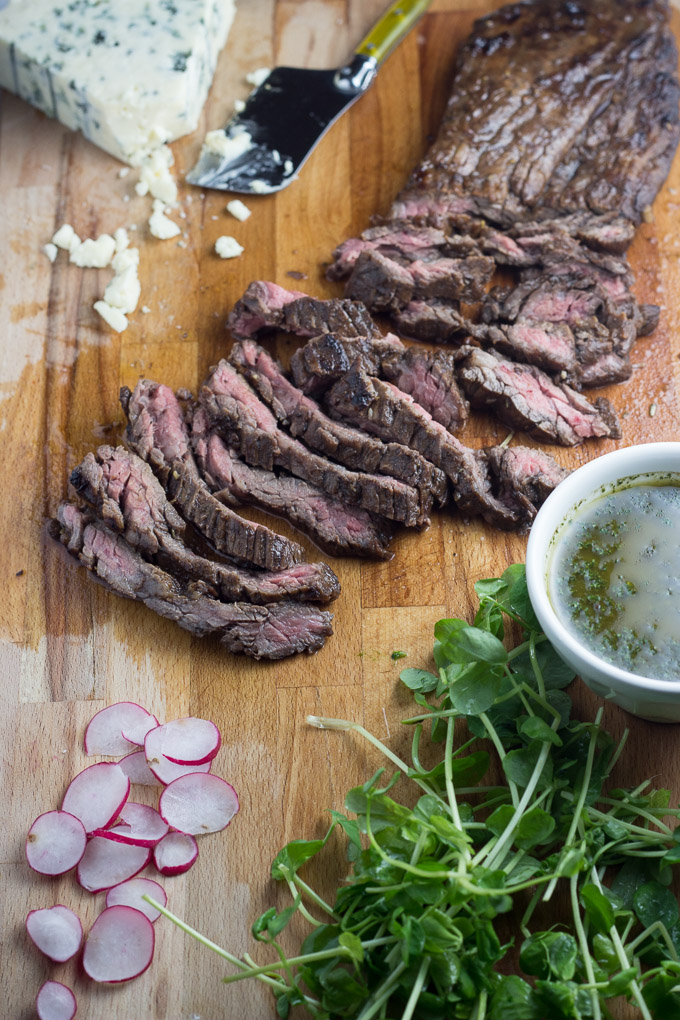 Balsamic Skirt Steak Tacos with Blue Cheese and Chimichurri-3