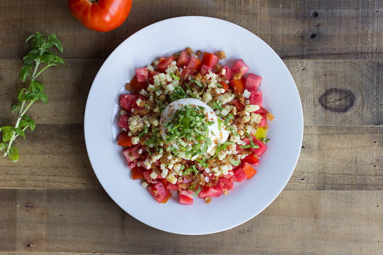 Tomato, Charred Corn and Burrata Salad-12