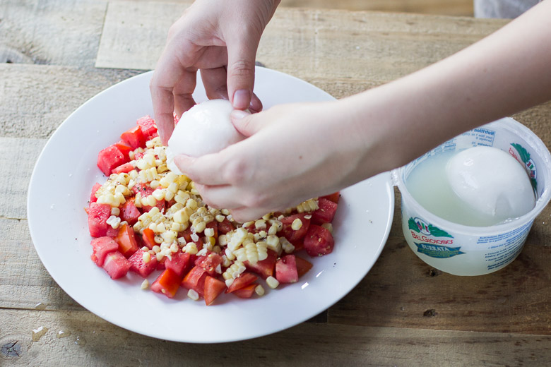 Tomato, Charred Corn and Burrata Salad-5