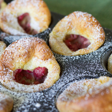 buttermilk popovers with raspberry and lemon