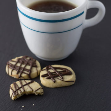 Cardamom Shortbread with Dark Chocolate Drizzle | Ginger & Toasted Sesame