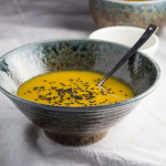 Pumpkin Soup with Black Sesame Seeds