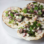 Balsamic Skirt Steak Tacos with Blue Cheese and Chimichurri
