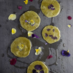 Hwajeon – Sweet Matcha Rice Cakes with Fresh Flowers and Honey Syrup